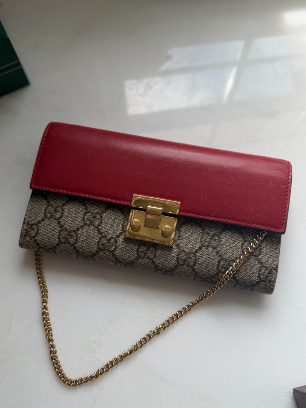 🔥Gucci wallet on chain GG supreme padlock wallet mini purse Gucci bag Gucci woc - Picture 14 of 17